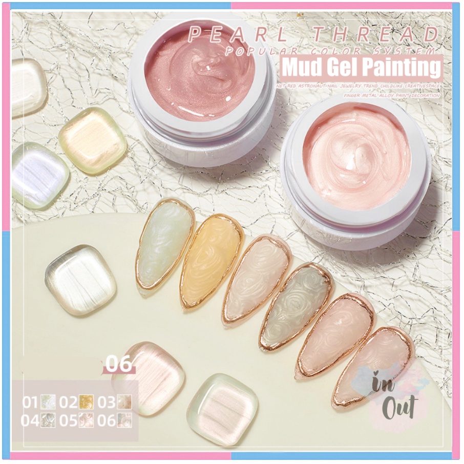 Kutek Gel Mud Painting Gel Mica / Nail Gel Polish Warna pastel Mutiara / cat kuku / kutek kuku UV LED Nail Polish Nail Art Manicure KU043