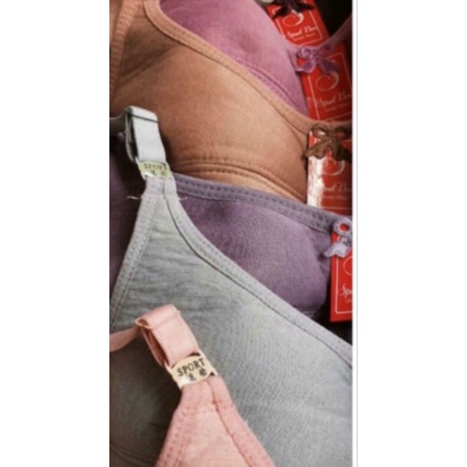 3pcs(1/4 lusin)Bh Sport Bra Tanpa Kawat/Busa