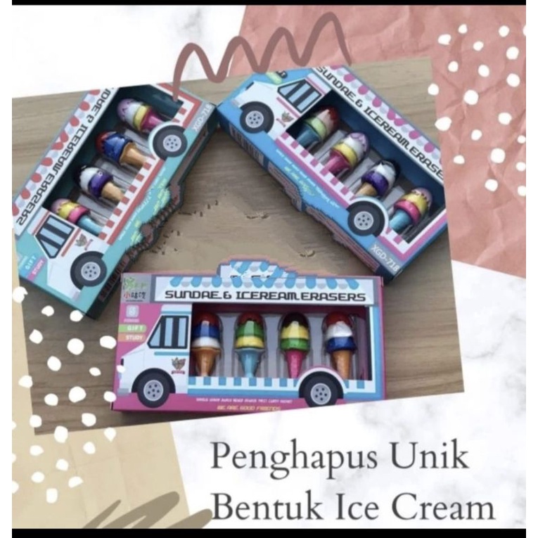 PENGHAPUS BENTUK ICE CREAM/PENGHAPUS LUCU/PENGHAPUS UNIK