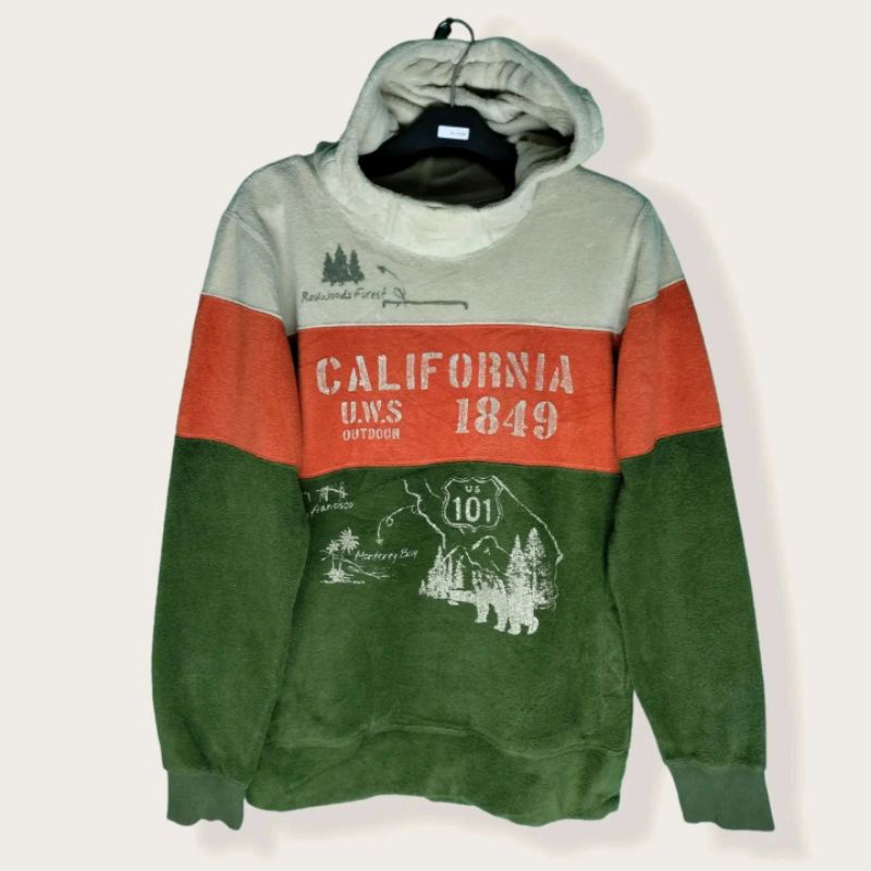 Hoodie UWS Sherpa Luar Tri Tone Size S to M