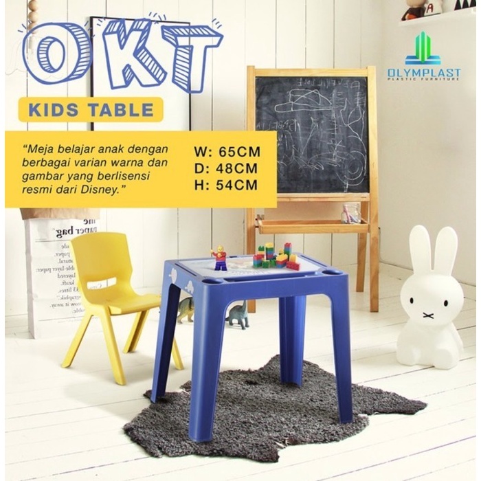 Meja dan Kursi Belajar Anak Plastik Olymplast dengan Penyimpan Buku