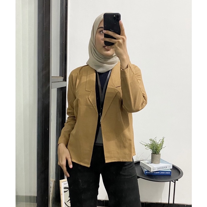 Blazer Linen Wanita Nancy Loona Casual Outer Wanita Korean