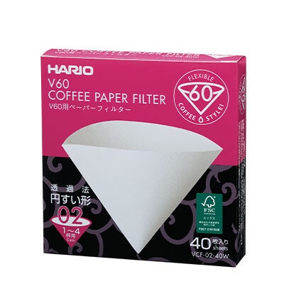 

Hario Paper Filter V60 V02 White 40 pcs - Kertas Saring Kopi Putih