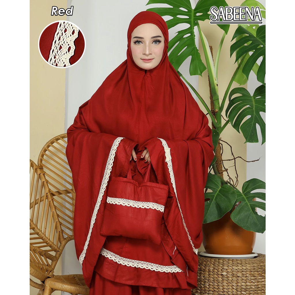 Mukena Dewasa Jumbo Bahan Katun Super Premium Motif Polos Renda Sabeena.Store