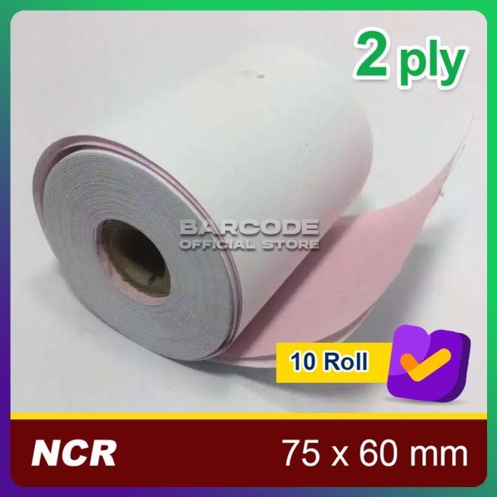 

( 1 PACK ) KERTAS STRUK KASIR NCR 75 X 60 mm - 2PLY - RANGKAP 2 PLY DEVINA36