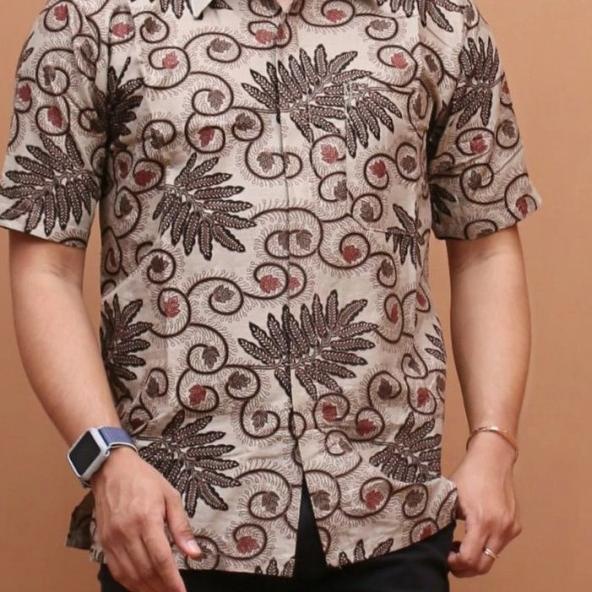 BATIK PRIA LENGAN PENDEK MODERN / BAJU BATIK COWOK - M