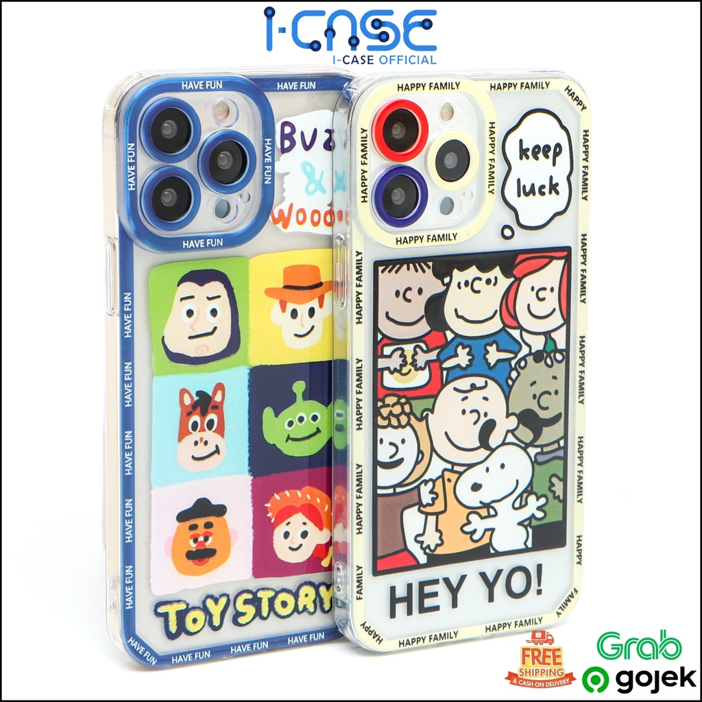 Soft Case Cartoon Snoopy and Toy Story Full Lens Cover iPhone 7 8 SE 7+ 8+ X XR XS 11 12 13 MINI PRO MAX