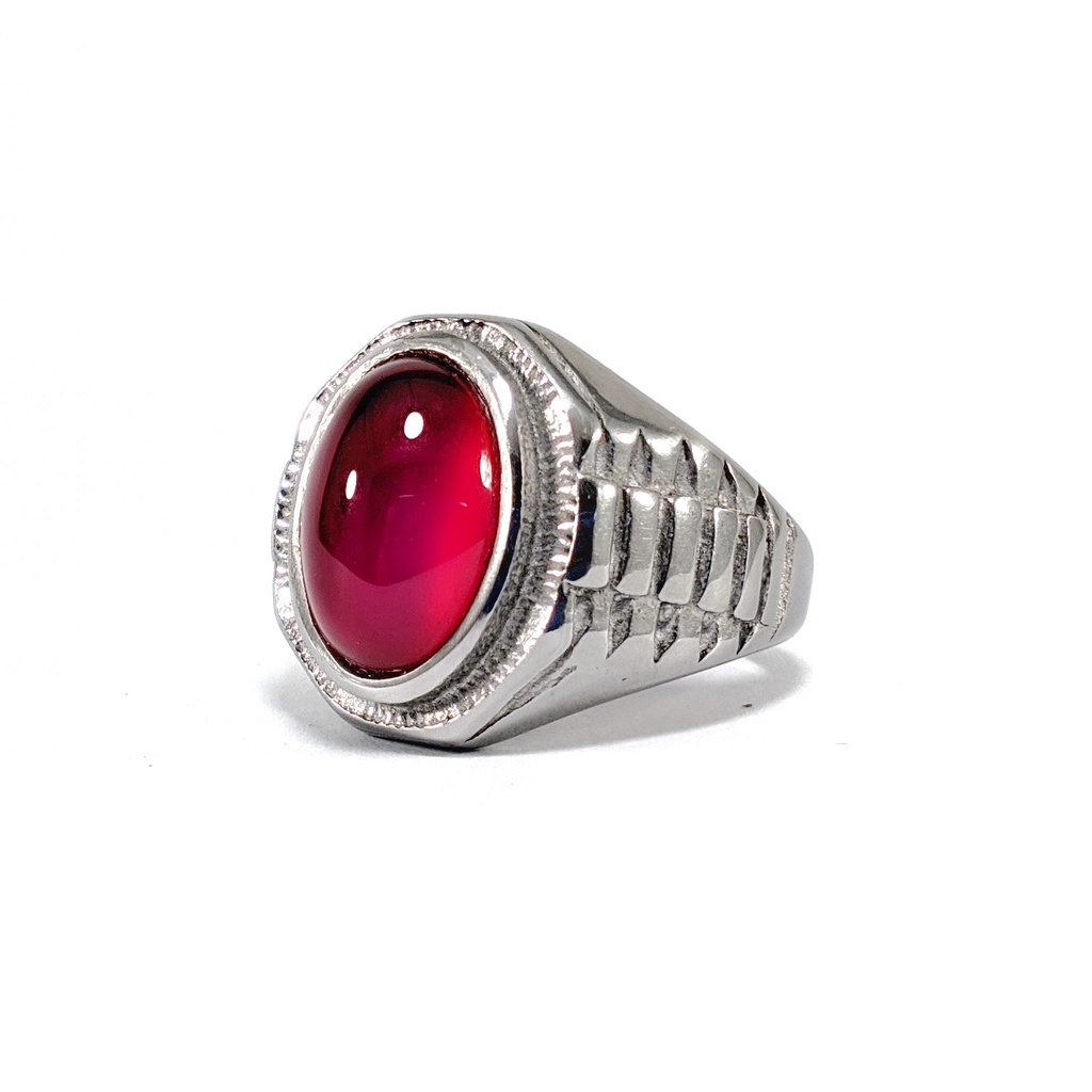 Cincin Titanium Natural Red Baron Merah Cabe