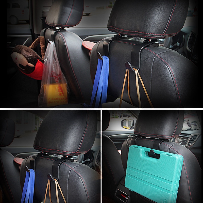 2pcs Kait Gantungan Tas / Dompet / Pakaian Universal Portable Untuk Sandaran Kepala Jok Mobil