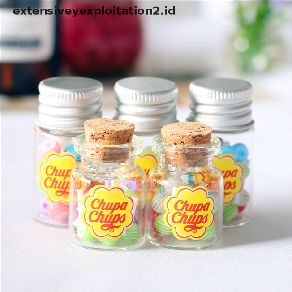 Mainan Miniatur Permen Lolipop Gula Makanan Penutup Dengan Case Holder Untuk Rumah Boneka 1 / 12