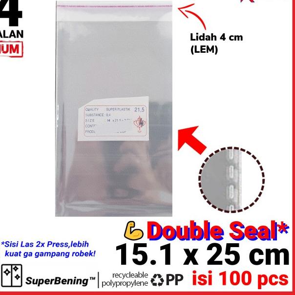 

Plastik OPP LEM TEBAL 30.1x40 cm DOUBLE SEAL packing Baju Garment - 15x25