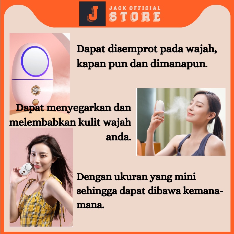 JACKSHOP Mini Nano Spray Plus Cermin / Sprayer Pelembab Wajah / Nano Mist Spray Portable