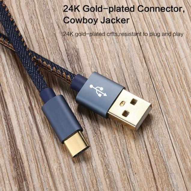 JOYSEUS Type-C USB Cable Cowboy Gold Braided Cable 120CM - KB0003 - TREBLE TKB1-C