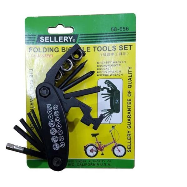 Folding Bicycle Tools set Sellery / Obeng , Kunci sok Set Sepeda