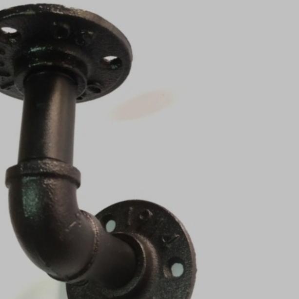Vintage pipe shelf bracket pipa besi industrial 1/2 inch - pipa 10 cm