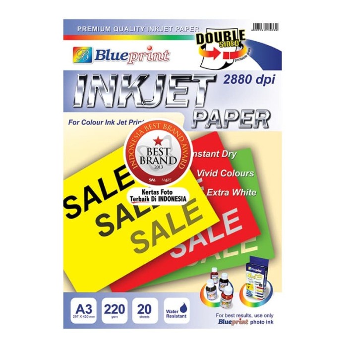 

Blueprint BP-DSIPA3220 Double Sided Inkjet Paper A3 TSB