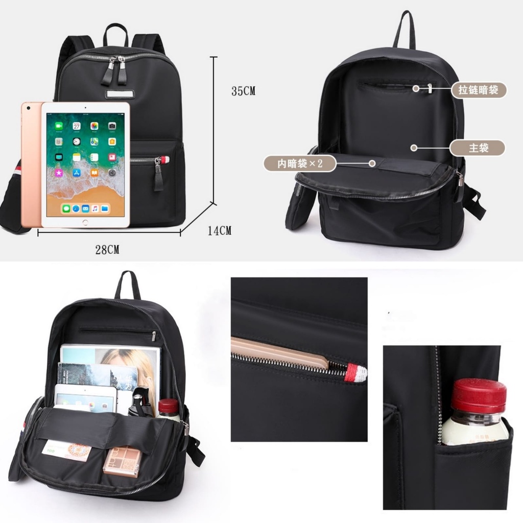 TAS RANSEL WANITA KOREA BONUS TA705B5 POUCH IMPORT ANTI AIR HITAM HANAGA BACKPACK CEWEK BESAR PREMIUM PUNGGUNG SEKOLAH KULIAH KERJA FASHION REMAJA KEKINIAN GENDONG SIMPLE BRANDED