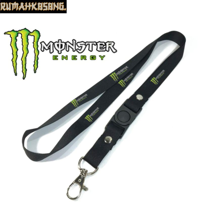 

lanyard MONSTER ENERGY / tali lanyard brand gantungan leher name tag id card / pods / brand lokal