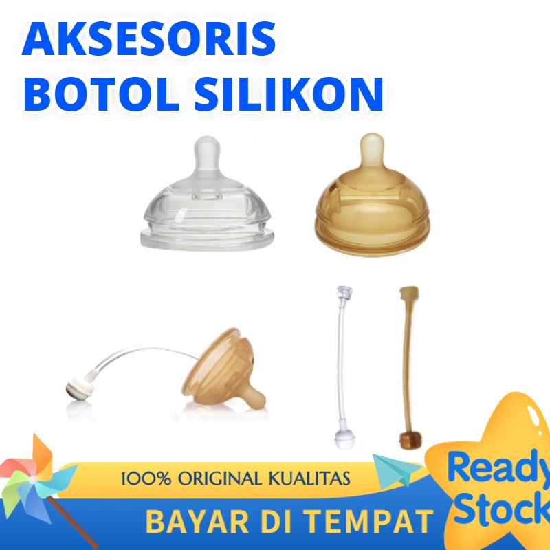 【Debora Mall】DB Dot Piko Bello Wide Neck Termasuk Sedotan Dan Dot Pacifier BPA FREE Dot Bayi Cokelat Pengganti Puting