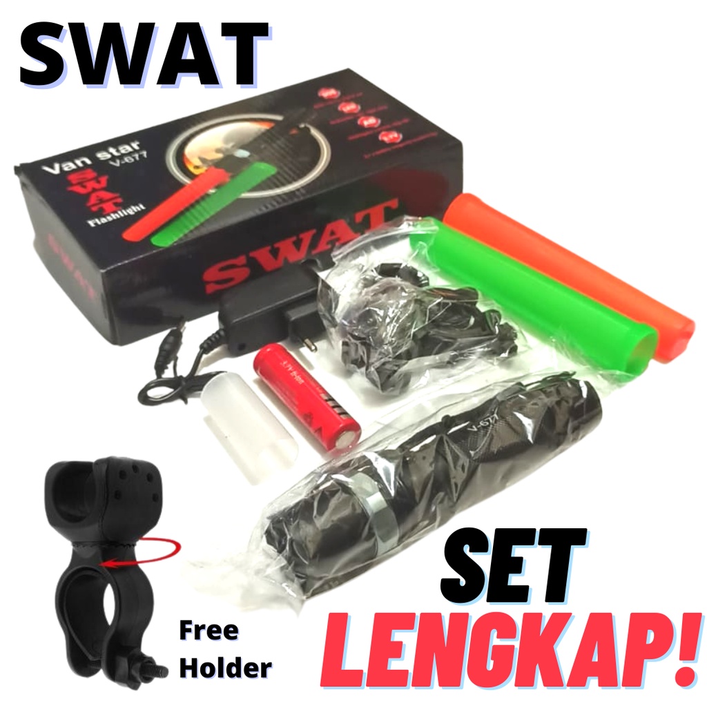 Holder Mounting Dudukan Senter Berburu PCP Set Senter SWAT Cree Untuk Di Senapan Predator Gejluk