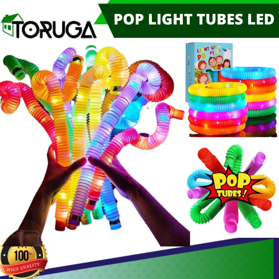 Pop Light Tubes Led Selang Lampu Fidget Poptubes Sensory Toys