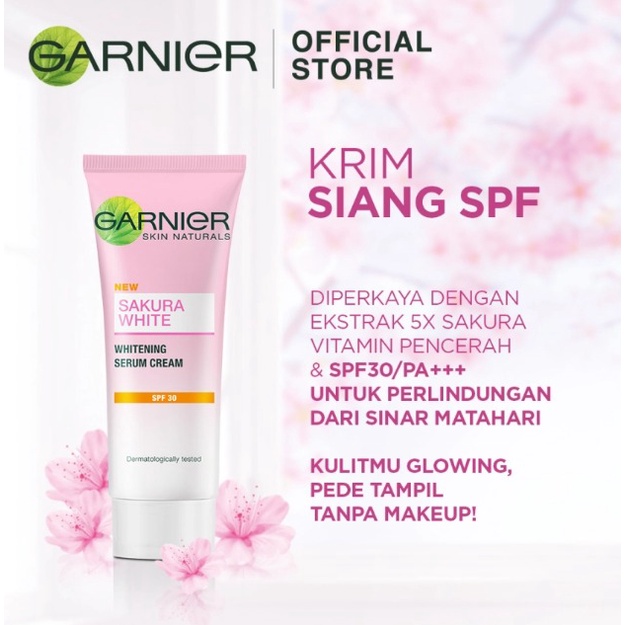 GARNIER SAKURA GLOW CREAM SIANG SPF DAN UV 20ML (KEMASAN BARU)