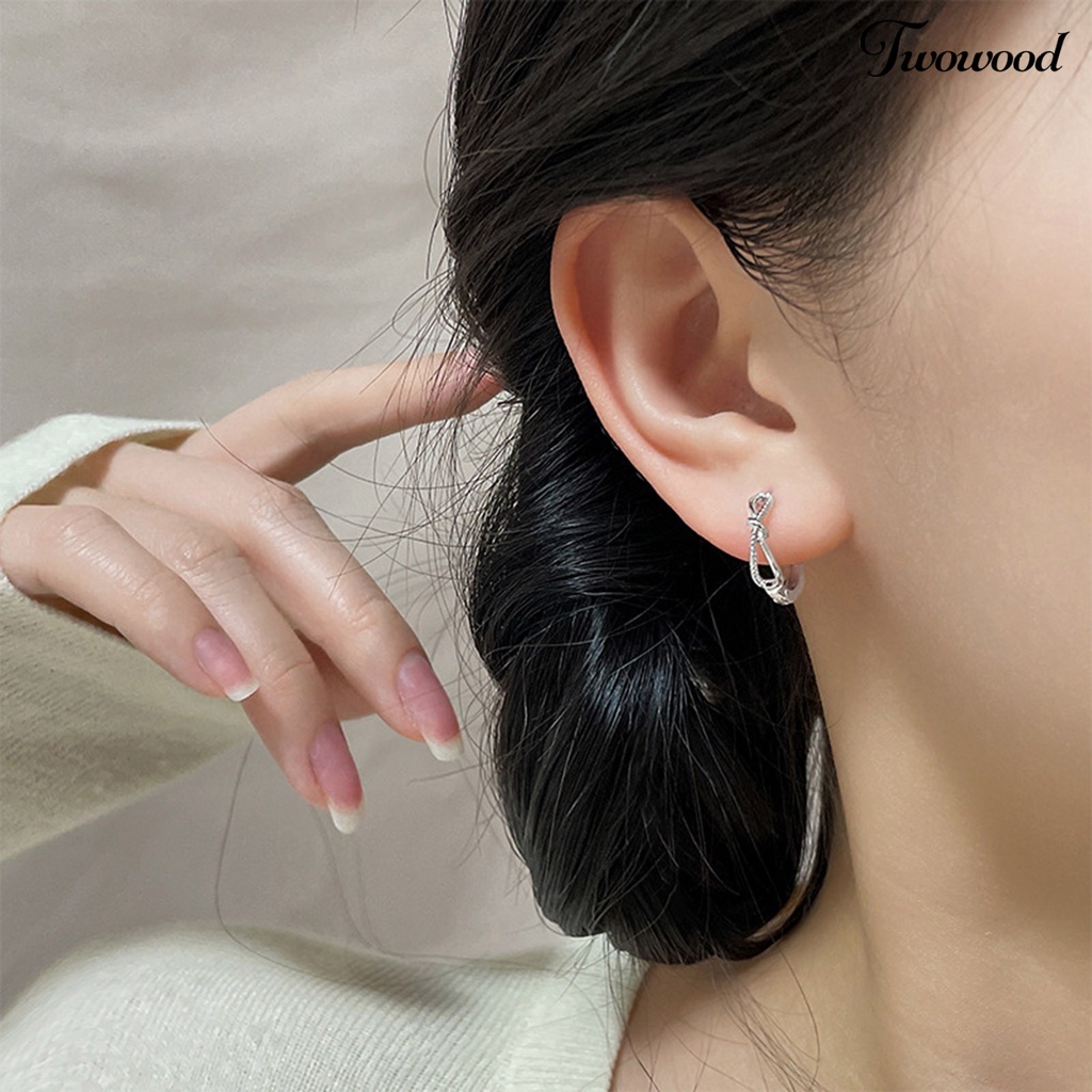 1 Pc Anting Hoop Hypoallergenic Bahan Tembaga Untuk Wanita