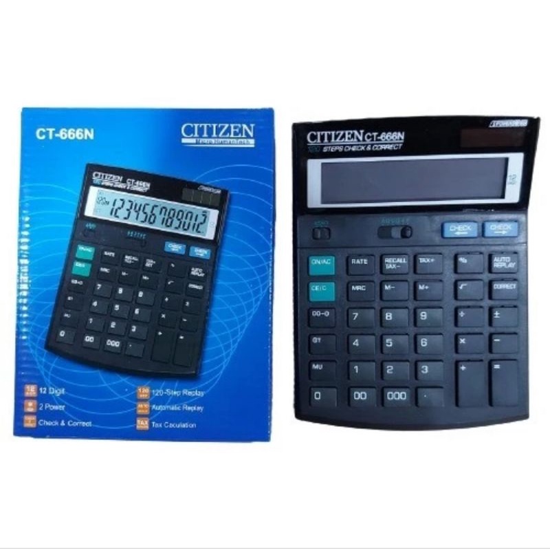 CITIZEN CT 666N Check Correct Kalkulator Bisa Cek Ulang 12Digit CT666N