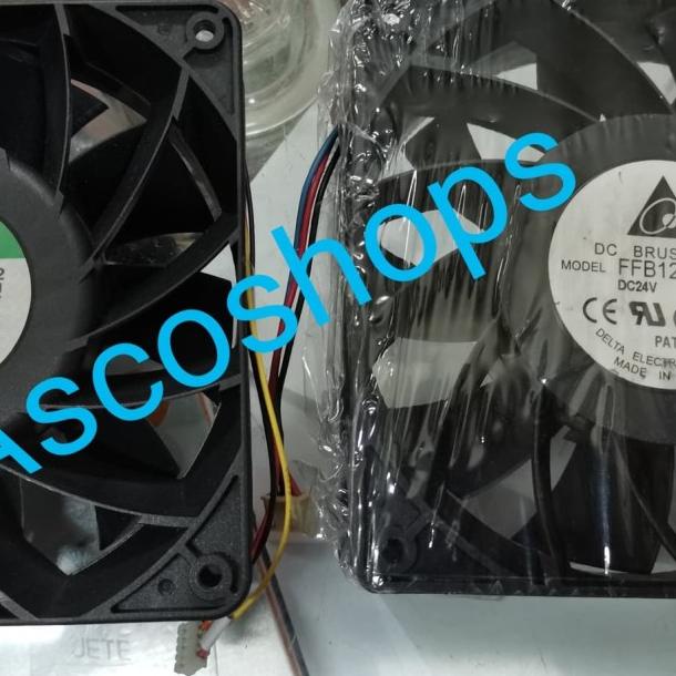 Kipas fan panel high speed 24v dc 12x12 cm 12 x 12cm ball bearing