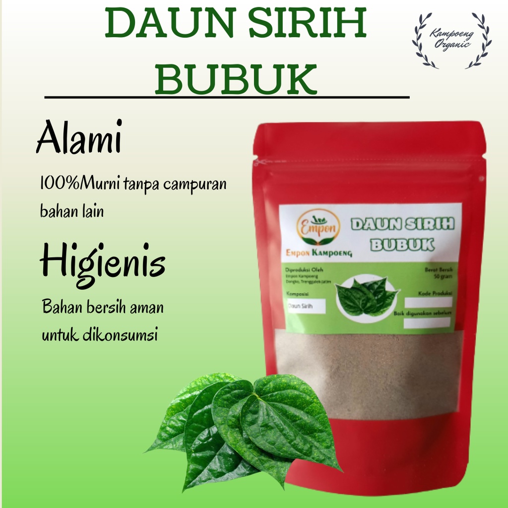 

Minuman Jamu Tradisional Daun Sirih Bubuk Serbuk Herbal Asli Murni Alami Original Organik