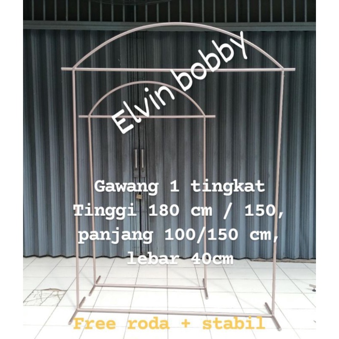 GAWANG BAJU 4 TINGKAT  gold emas besi rak empat gantungan  besi rak pajangan display bazar hanger 2 