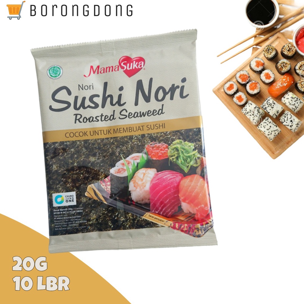 

Mamasuka Sushi Nori 20gr (Isi 10 Lembar)