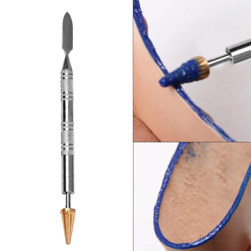 

Dual-Purpose 2 Brass Head Leather Edge Oil Gluing Dye Pen Paint Roller Tool DIY Leather Craft
