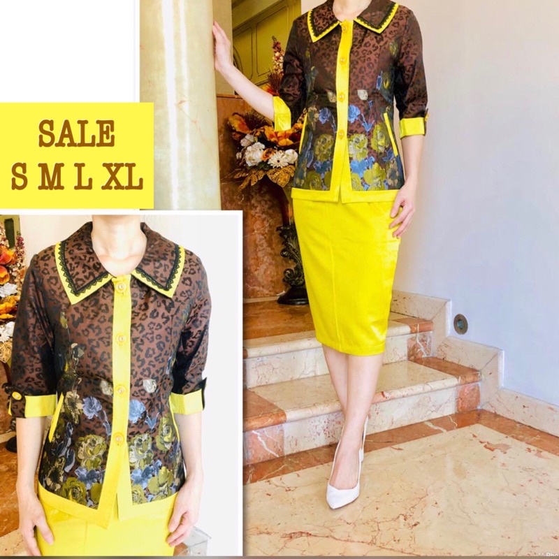 SALE. Setelan blazer kantor wanita . Set Blazer wanita motif leopard. Blazer wanita premium set rok.