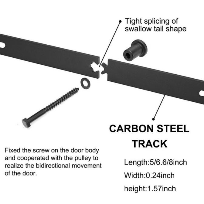 6Ft/8Ft Rel Pintu Geser Industrial Barn Door Sliding Rel Pintu Sleding
