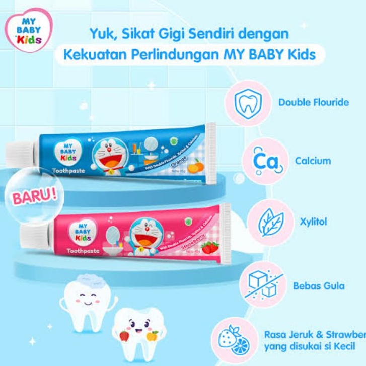 ❣️JarisMart❣️My Baby Kids Toothpaste odol Pasta Gigi Anak Tooth paste | hahal Straberry  jeruk 45 gram my baby