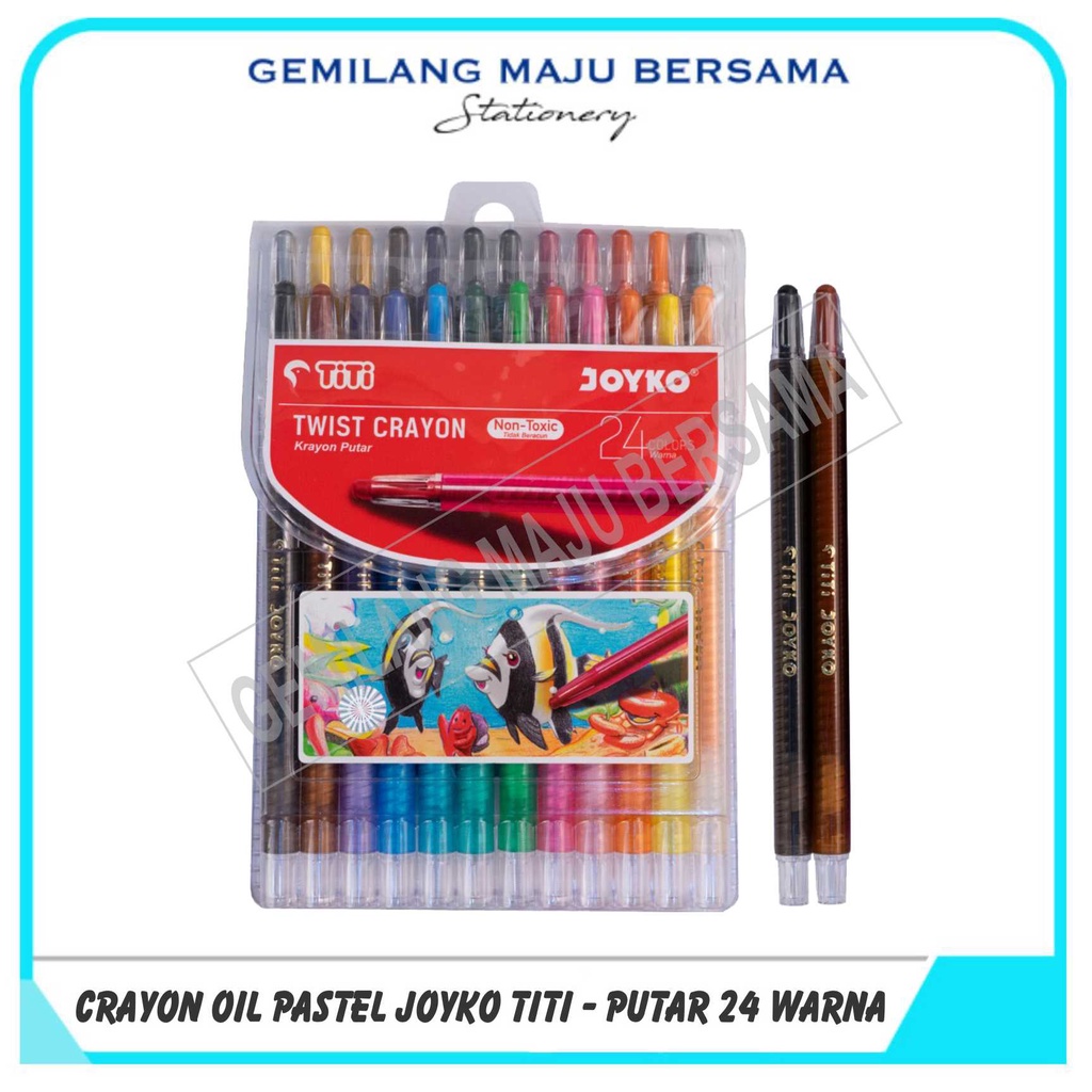 

Crayon Putar Titi / Oil Pastel TITI Putar 24W (Panjang)