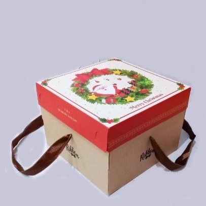 

( 5pcs ) Kotak Kemasan Kue Bolu Lapis Legit Bingkisan Natal Box Parcel Christmas 22x22x16 cm Muat 6 Toples Kuker 250gr