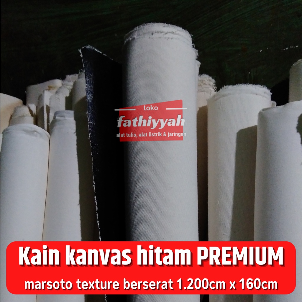 kanvas lukis roll HITAM PREMIUM marsoto tebal termurah grosir 1.200cmx 160cm 12m x 160cm