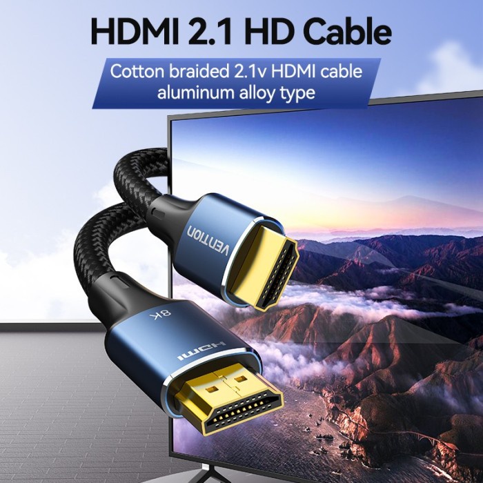 Kabel HDMI Vention 1M 2M 3M 5M Blue Braided ALG