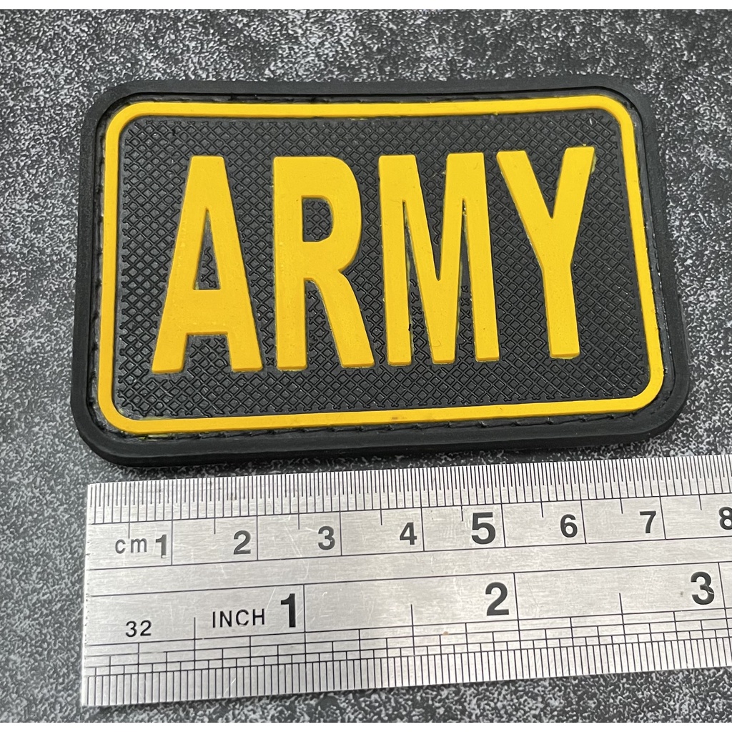 Patch ARMY (Kuning) - Patch Velcro ARMY - Velcro Karet