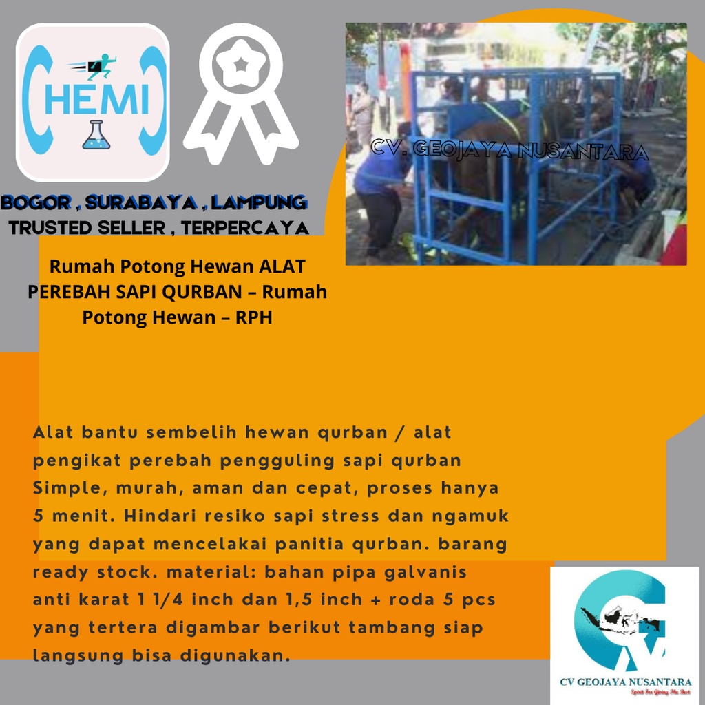 Rumah Potong Hewan ALAT PEREBAH SAPI QURBAN – Rumah Potong Hewan – RPH
