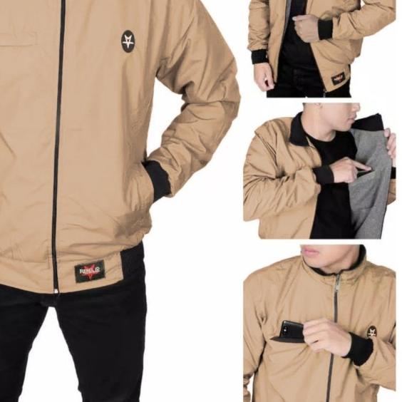 Bomber Jaket Pria Parasut Jaket Motor Pria Touring Jumbo Original - diamond navy, M