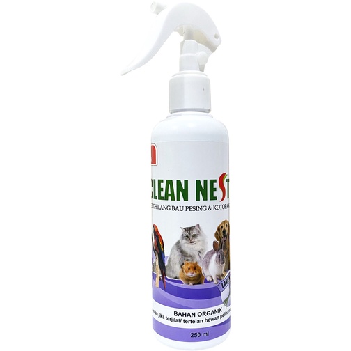 Clean nest 250 ml pengilang bau kandang, bau pesing kucing, anjing, kelinci