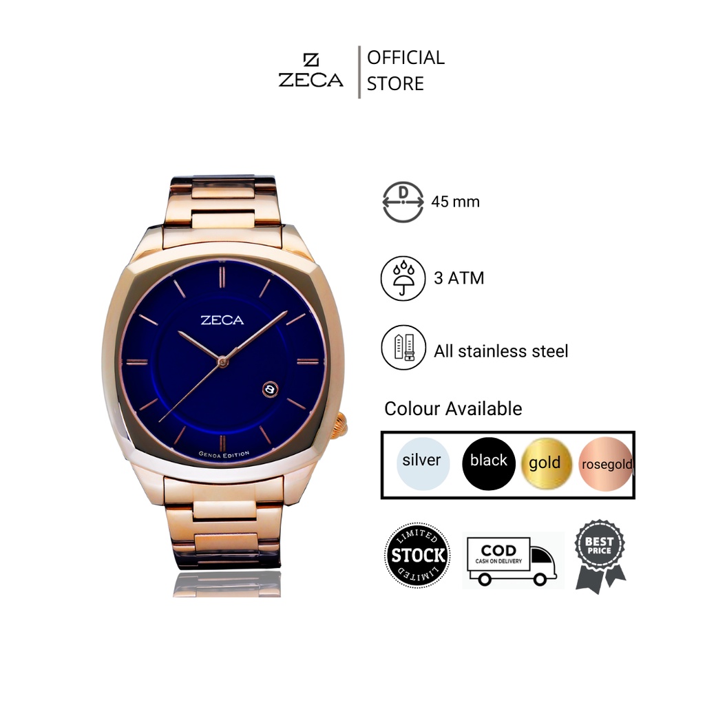 Zeca  Jam Tangan Pria Stainless Steel Analog Original Bergaransi Anti Air 2008M series