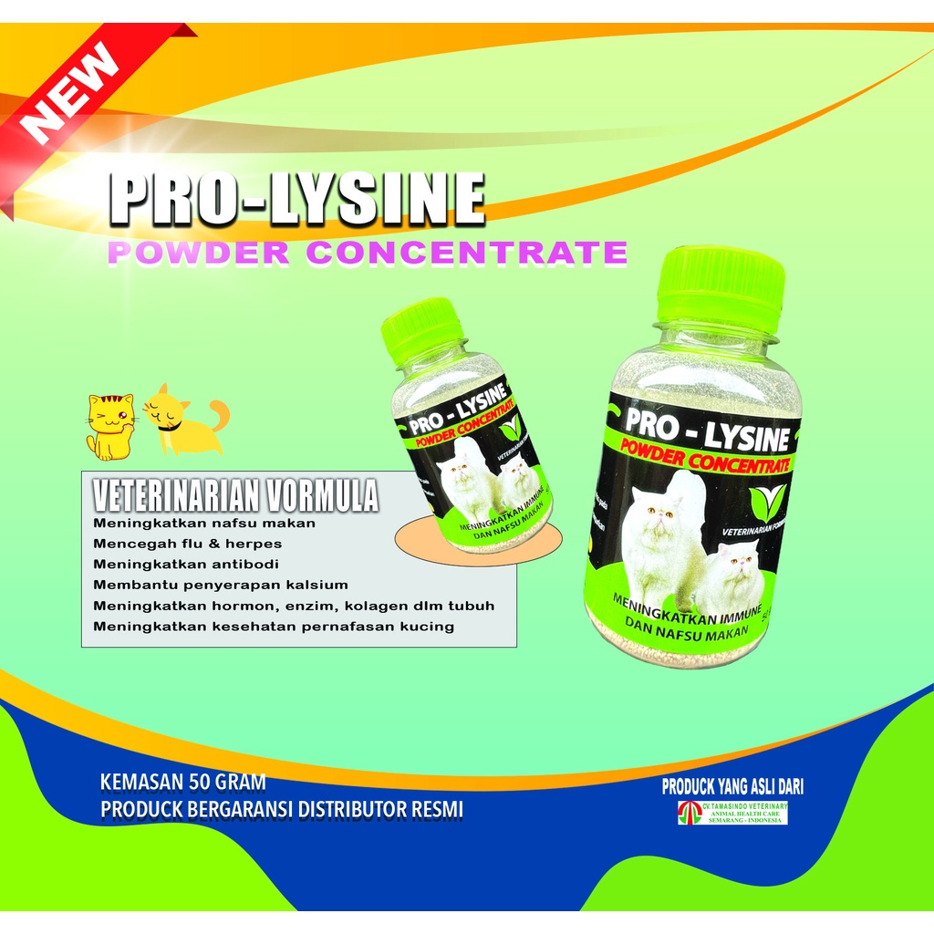 Prolysine Cat Pro Lysine Cat - Vitamin penggemuk Kucing Peningkat Nafsu Makan dan Imun