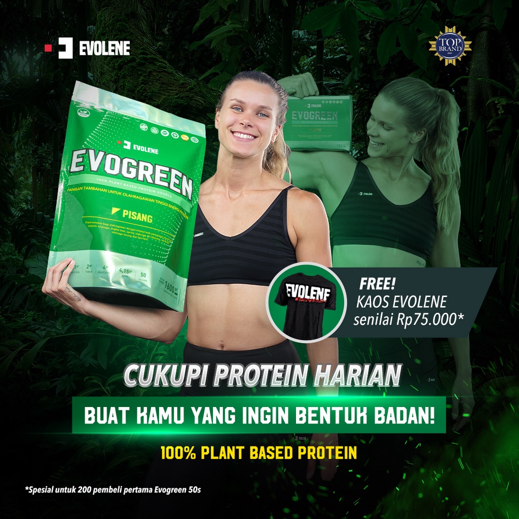 EVOGREEN 50 Sachet Evolene Plant Based Protein Vegan Friendly Rasa Pisang BPOM HALAL EVO GREEN EVOGREN EVOLINE EVOLEN EVOLINE EVOLEN PISANG COKLAT SURABAYA