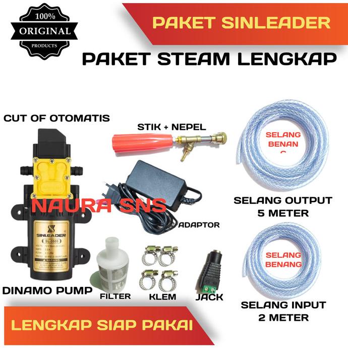 PAKET CUCI MOTOR AC STEAM MOBIL SPRAYER GUN / POMPA DC 12V SINLEADER