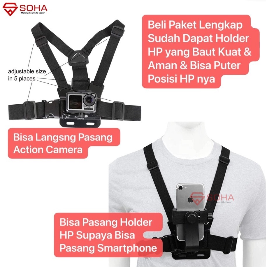 Holder Dada Body Chest Strap Tali Dada Handphone &amp; Kamera Belt Holder HP Smartphone-HRT-010 HRT-011 HRT-002 HRT-012