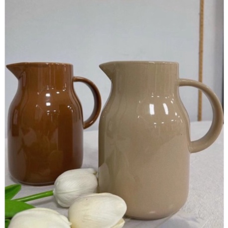 

Unik Vintage Korean Style Milk Jug Ceramic / Jug Teko Susu Keramik Beige Berkualitas